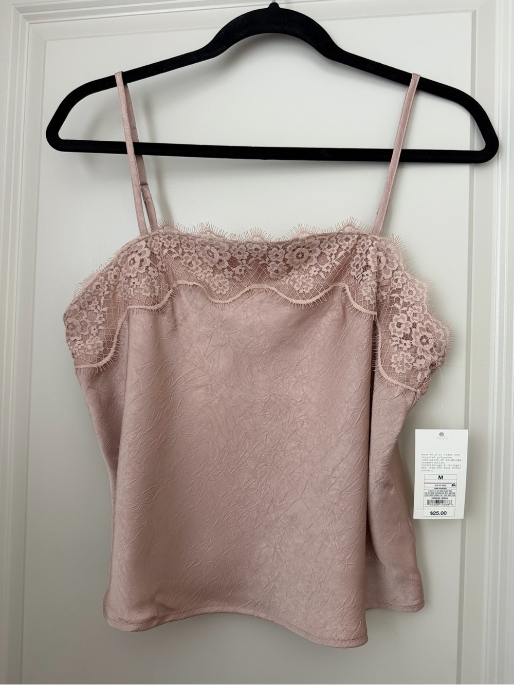 a new day Satin Lace-Trim Camisole - Dusty Pink